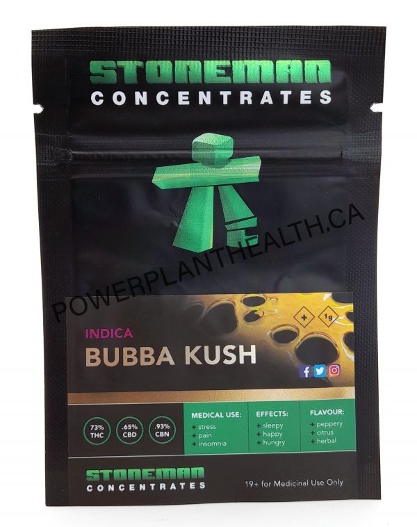 Stoneman Concentrates Shatter Bubba Kush Indica - Power Plant Health