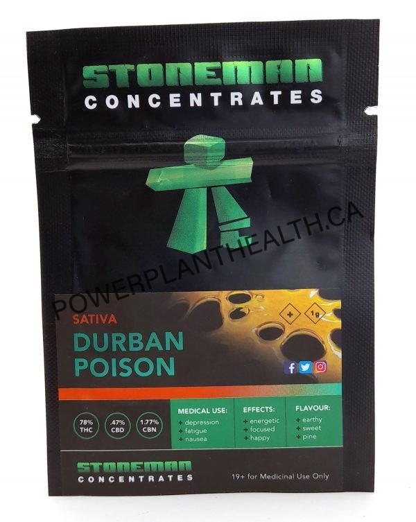 Stoneman Concentrates Shatter Durban Poison Sativa - Power Plant Health