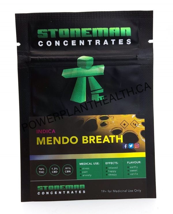 Stoneman Concentrates Shatter Mendo Breath Indica - Power Plant Health