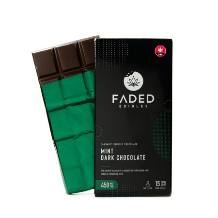 FADED Edibles Mint Dark Chocolate 450mg - Power Plant Health