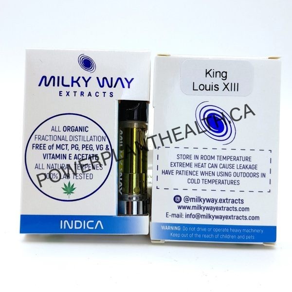 Milky Way Extracts 1g Distillate Cartridges Indica King Louis XIII 1 - Power Plant Health
