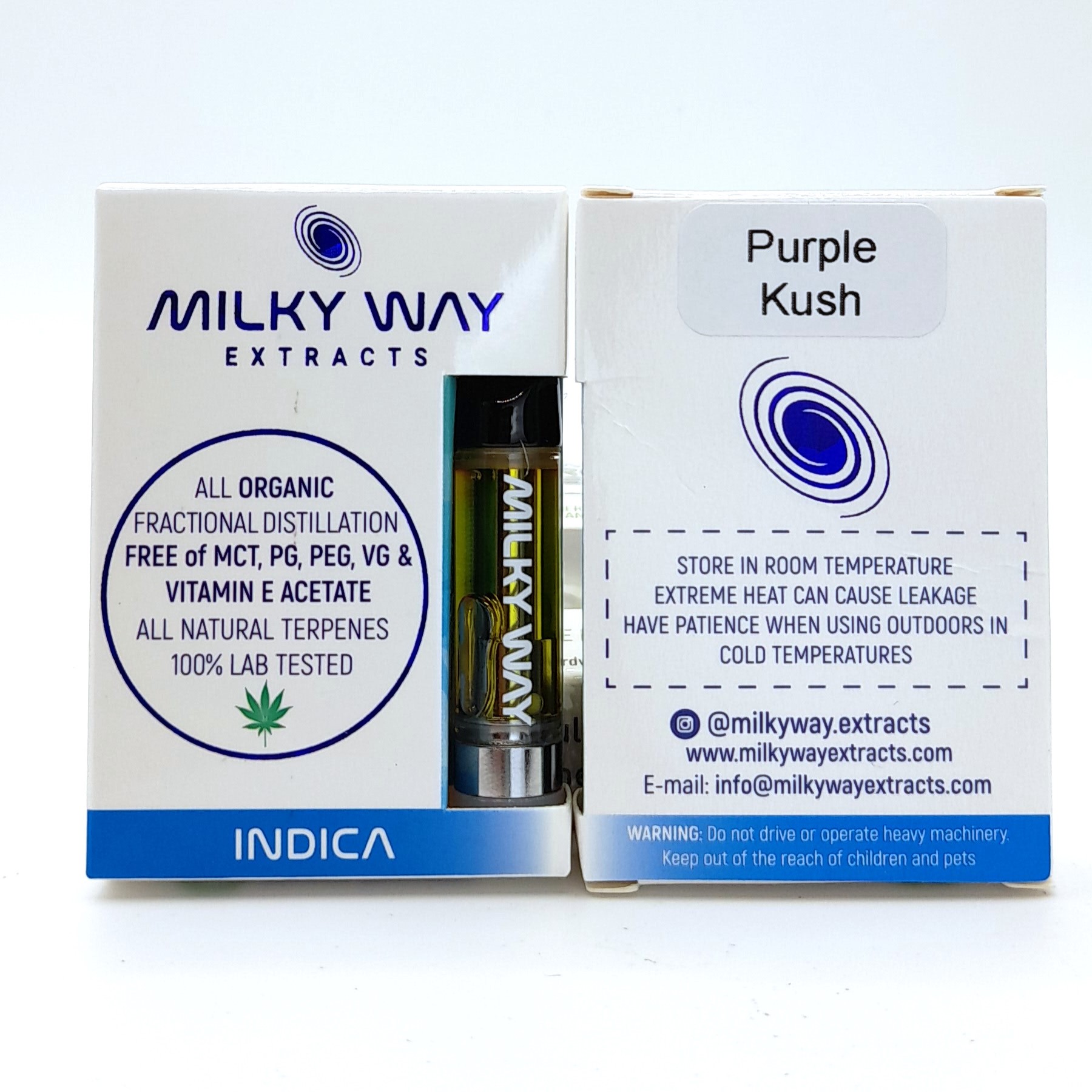 Milky Way Extracts 1g Distillate Cartridges Indica Purple Kush 1 - Power Plant Health