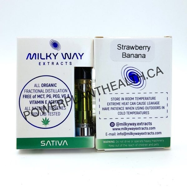 Milky Way Extracts 1g Distillate Cartridges Sativa Strawberry Banana 1 - Power Plant Health