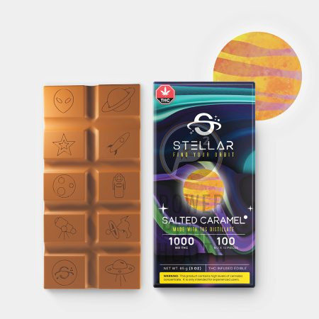 Stellar Chocolate Bar Salted Caramel 1000mg 1 - Power Plant Health